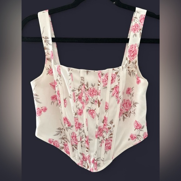 Fashion Nova Tops - Fashion Nova Pink Floral Tank Top